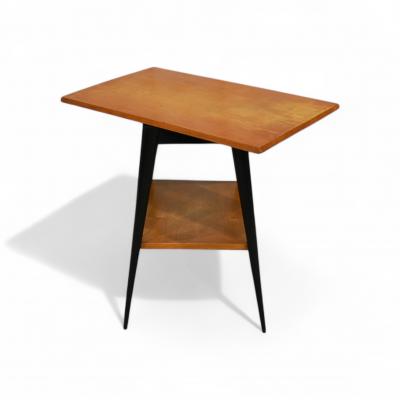 Side Table with a Swivel Top in Pau Marfim Ebony finish Unknown 1950s