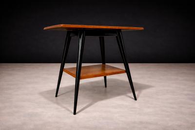 Side Table with a Swivel Top in Pau Marfim Ebony finish Unknown 1950s