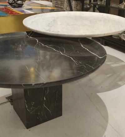 Side Tables Tray in Carrara and Marquina Marble