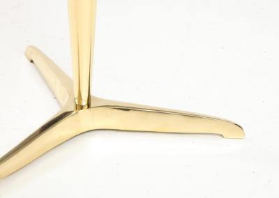 Side or Martini Tripod Table with Beveled Glass and Brass Italy
