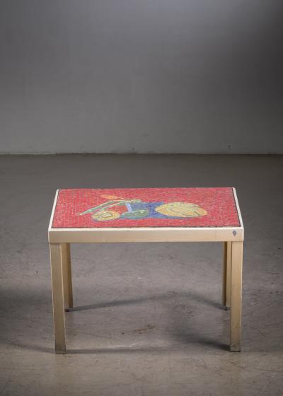 Side table with mosaic top