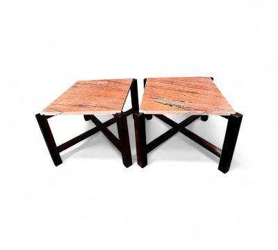 Side tables in Rosewood Pink Granite Unknown 1960s Lot 675