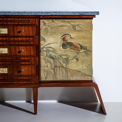 Sideboard with Bird Motifs Italian School Mid 20th Century