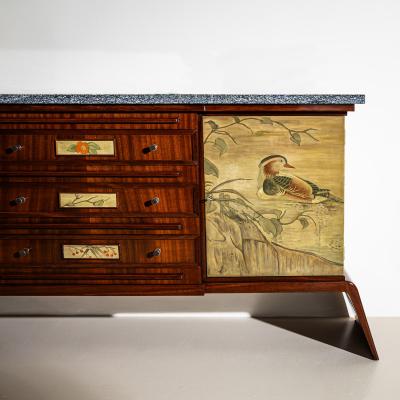 Sideboard with Bird Motifs Italian School Mid 20th Century