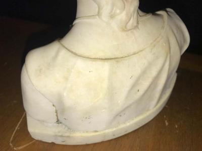 Signed 19th Century Marble Miniature Bust of a Young Girl Signed on Reverse