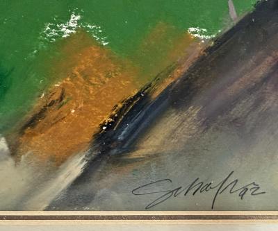 Signed Abstract Expressionist Landscape Mid Day Shower 20th Century