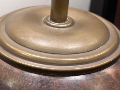 Signed Art Deco Dinandrie Lamp Vase with Mica shade Signed Edition Jouvenia