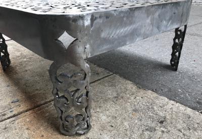 Signed Brutalist Cut Steel Coffee Table