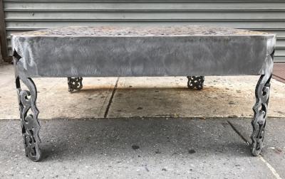 Signed Brutalist Cut Steel Coffee Table