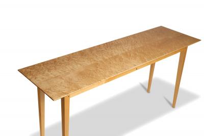 Signed Custom Bird s Eye Maple Console Table with Ebony Exposed Joinery