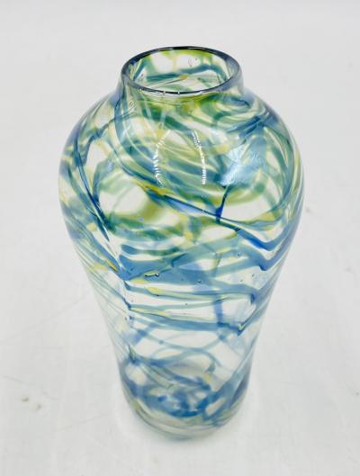 Signed Hand Blown Art Glass Vase by Roland R Correia Dated 1975