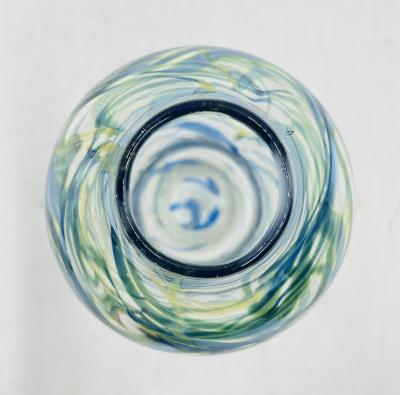 Signed Hand Blown Art Glass Vase by Roland R Correia Dated 1975