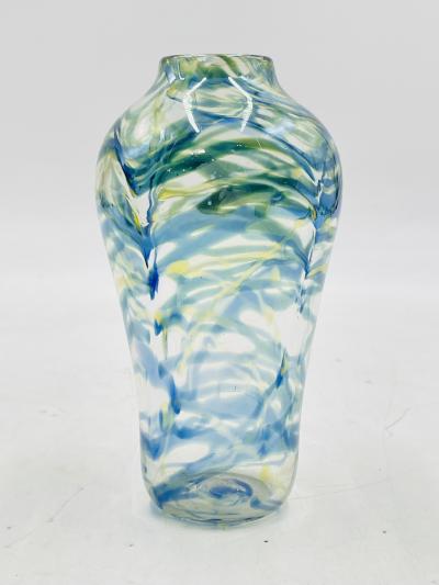 Signed Hand Blown Art Glass Vase by Roland R Correia Dated 1975
