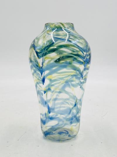 Signed Hand Blown Art Glass Vase by Roland R Correia Dated 1975