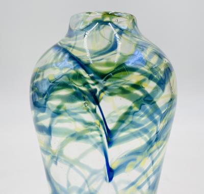 Signed Hand Blown Art Glass Vase by Roland R Correia Dated 1975