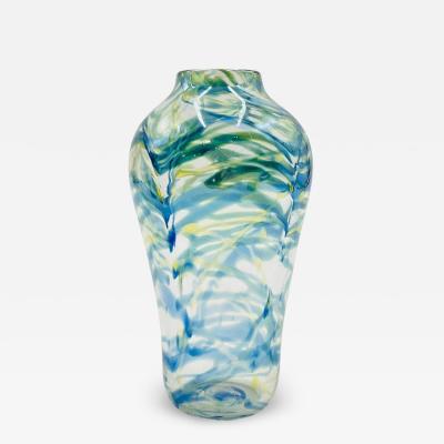 Signed Hand Blown Art Glass Vase by Roland R Correia Dated 1975