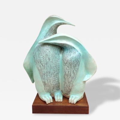 Signed Herman Ceramic Penguin Sculpture