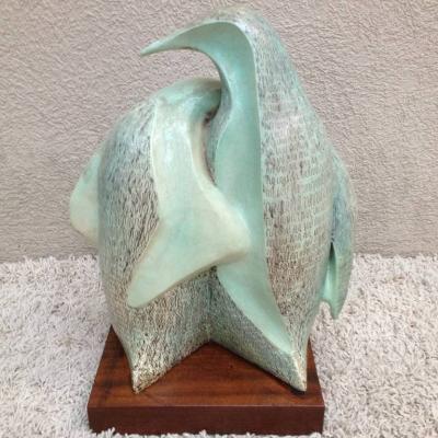 Signed Herman Ceramic Penguin Sculpture