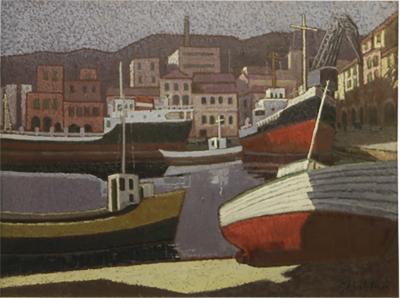 Signed Italian seascape painting from the 20th century