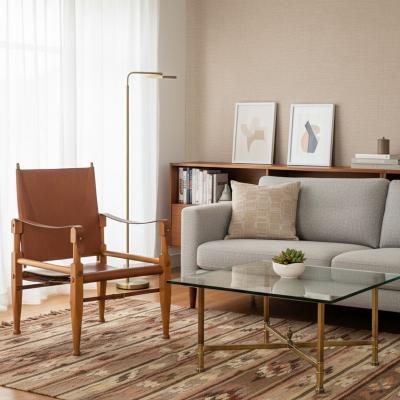 Signed Maison Jansen Coffee Cocktail Table in Brass and Glass