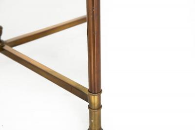 Signed Maison Jansen Coffee Cocktail Table in Brass and Glass