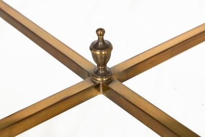 Signed Maison Jansen Coffee Cocktail Table in Brass and Glass