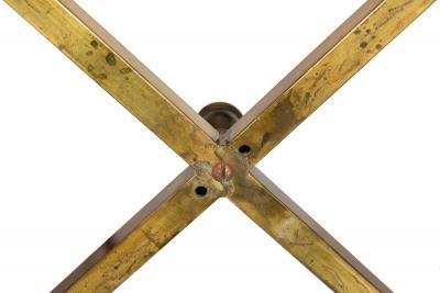 Signed Maison Jansen Coffee Cocktail Table in Brass and Glass