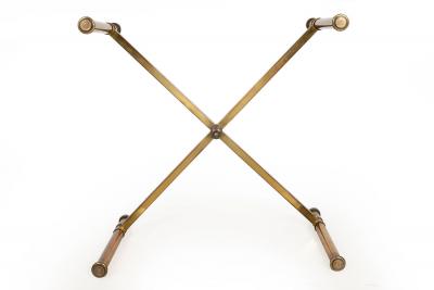 Signed Maison Jansen Coffee Cocktail Table in Brass and Glass