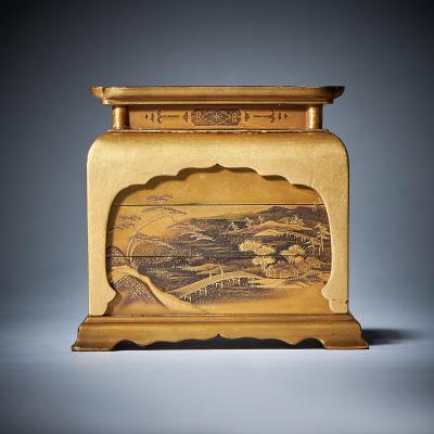 Signed Mid 19th C Edo Meiji Period Diminutive Lacquer Stacking Cabinet Japan