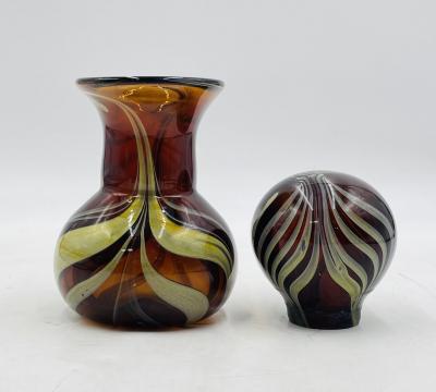 Signed Murano Art Glass Jar with Lid by C Rachke Italy 20th Century