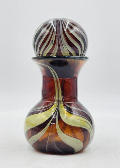 Signed Murano Art Glass Jar with Lid by C Rachke Italy 20th Century