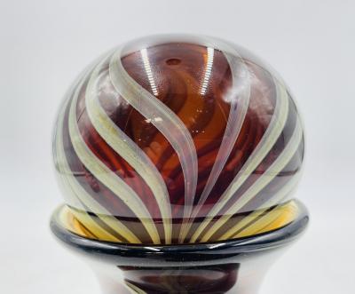 Signed Murano Art Glass Jar with Lid by C Rachke Italy 20th Century