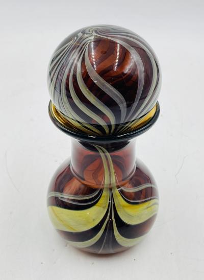 Signed Murano Art Glass Jar with Lid by C Rachke Italy 20th Century