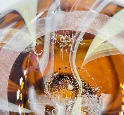 Signed Murano Art Glass Jar with Lid by C Rachke Italy 20th Century