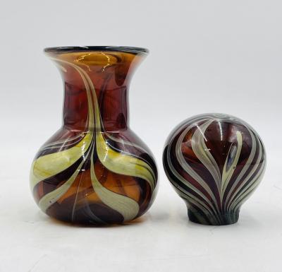 Signed Murano Art Glass Jar with Lid by C Rachke Italy 20th Century