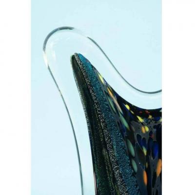 Signed Rollin Karg Abstract Art Glass Sculpture