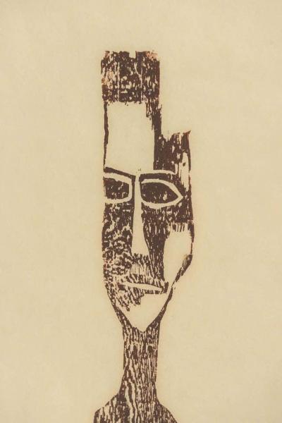 Signed Serigraph Print of Tree Trunk Female