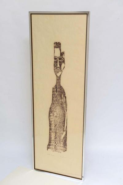 Signed Serigraph Print of Tree Trunk Female