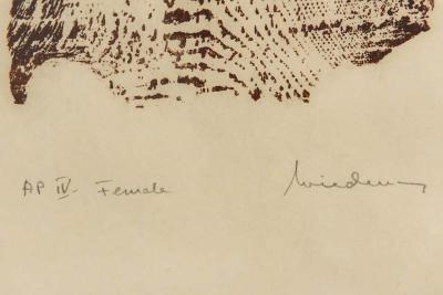 Signed Serigraph Print of Tree Trunk Female