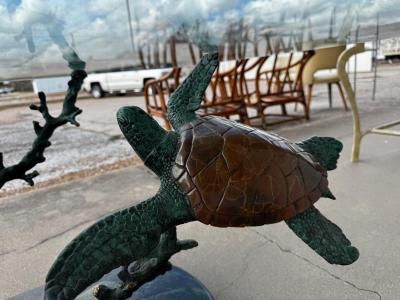 Signed and Numbered Joseph Quillan Bronze Sea Turtle Coffee Table