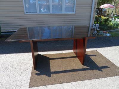 Sigurd Hansen Fantastic Danish Modern Rosewood Glass Dining Table Signed Hansen