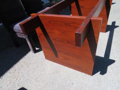 Sigurd Hansen Fantastic Danish Modern Rosewood Glass Dining Table Signed Hansen
