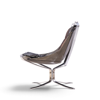Sigurd Ressell Sigurd Ressell for Vatne M bler Mid Century Chrome Falcon Lounge Chairs Pair
