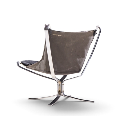 Sigurd Ressell Sigurd Ressell for Vatne M bler Mid Century Chrome Falcon Lounge Chairs Pair