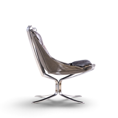 Sigurd Ressell Sigurd Ressell for Vatne M bler Mid Century Chrome Falcon Lounge Chairs Pair