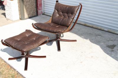 Sigurd Ressell Vintage Sigurd Ressell FALCON low back Lounge chair with Ottoman