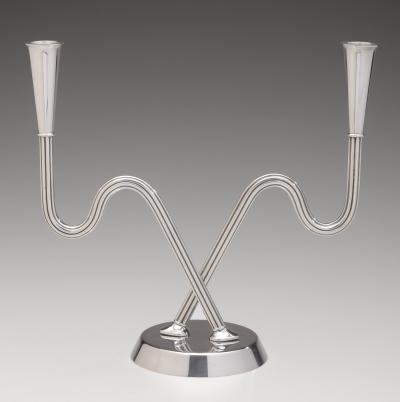 Sigvard Bernadotte Danish Modern Candelabra Georg Jensen Silver by Sigvard Bernadotte