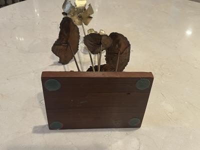 Silas Seandel BRUTALIST FLOWER SCULPTURE ON WOOD BASE