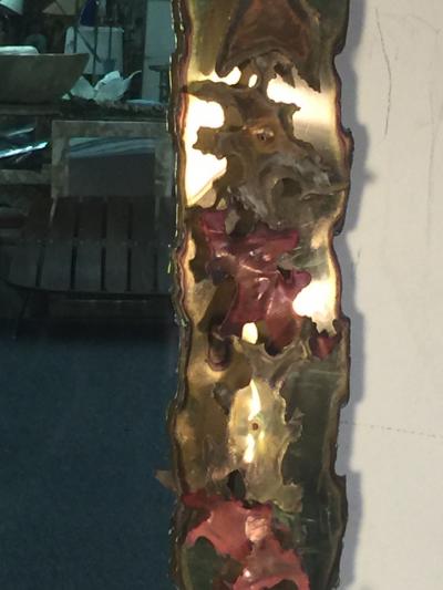 Silas Seandel BRUTALIST MIXED METALS TORCH CUT WALL MIRROR