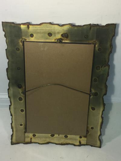 Silas Seandel BRUTALIST MIXED METALS TORCH CUT WALL MIRROR